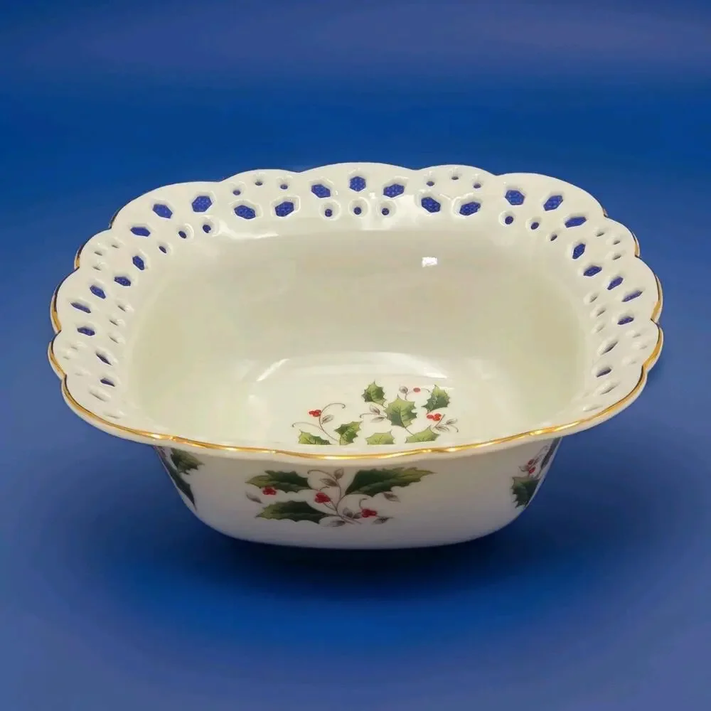 Royal Limited Holly Holiday Pierced Bowl 7